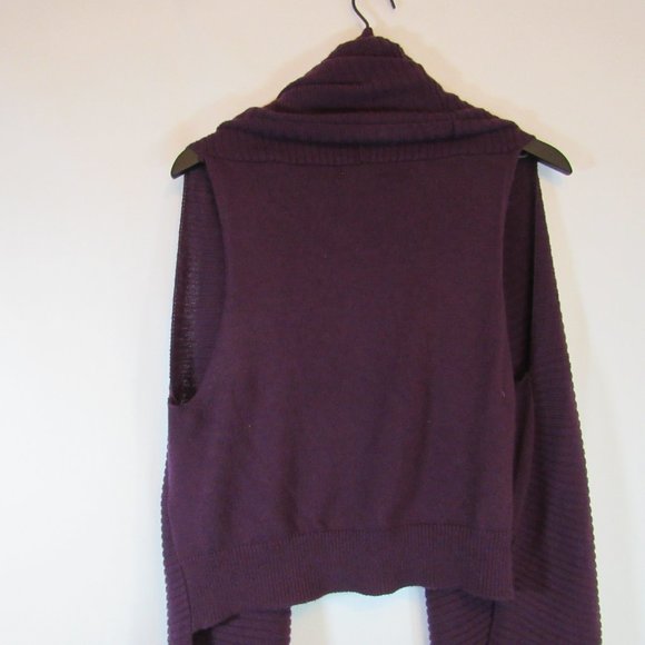 Donna Karan Purple Ribbed Sleeveless Open Front Wool Blend Cardigan Swea… - Picture 14 of 15